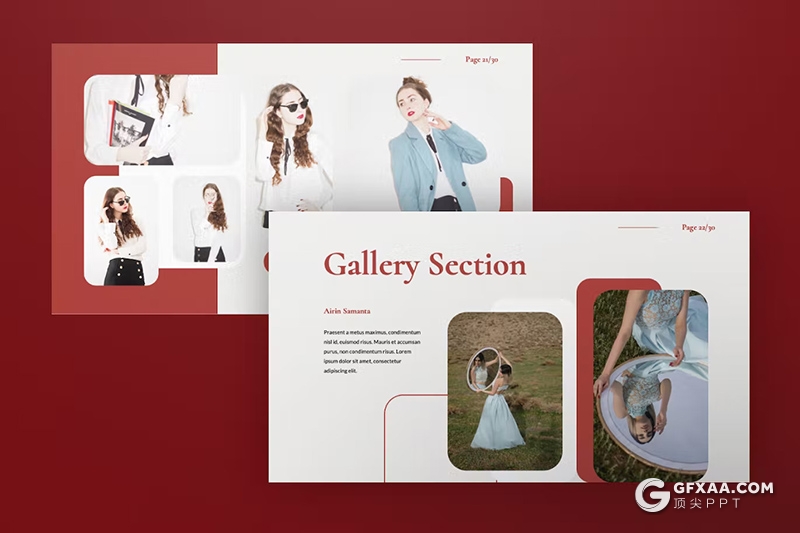 30页摄影图片展示服装产品摄影展示通用国外GoogleSlides模板 - 顶尖PPT