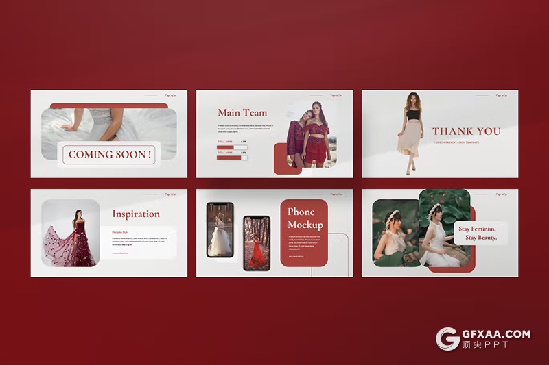 30页摄影图片展示服装产品摄影展示通用国外GoogleSlides模板 - 顶尖PPT