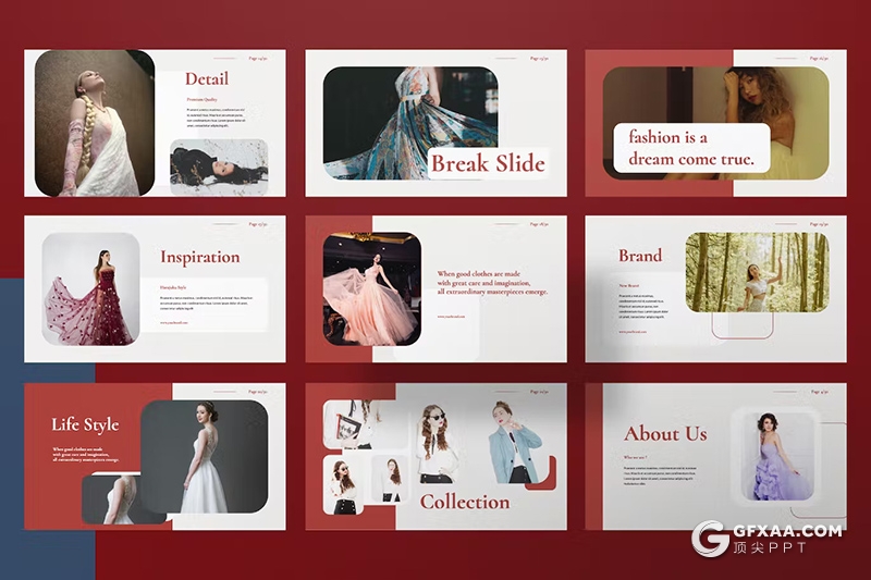 30页摄影图片展示服装产品摄影展示通用国外GoogleSlides模板 - 顶尖PPT