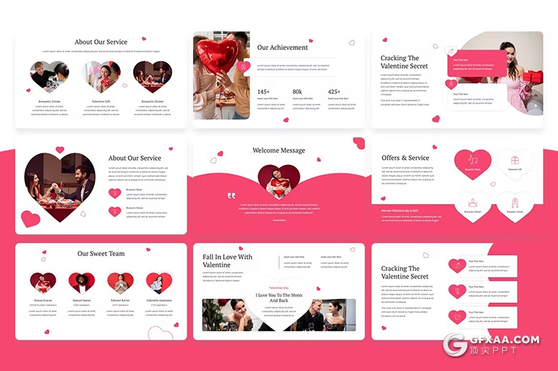 30页大气情人节浪漫婚礼求婚策划国外PPT模板 - 顶尖PPT