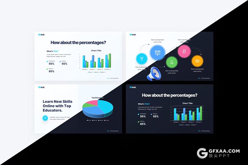 115页3D卡通风教育培训培训行业主题PPT模板 - 顶尖PPT