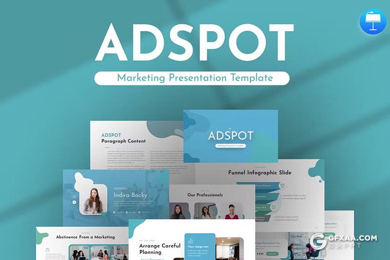 27页蓝色简约企业合作营销主题演讲国外PPT模板 - 顶尖PPT