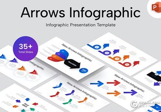 35页箭头数据分析信息图形图表PPT模板 - 顶尖PPT
