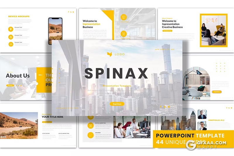 44页业务合作商业计划团队介绍通用国外PPT模板 - 顶尖PPT