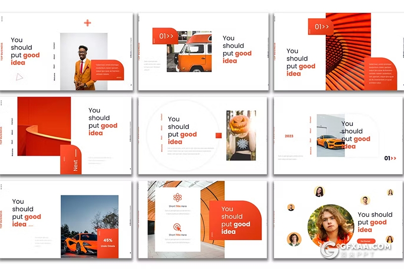 46页大气精美摄影图片展示通用国外PPT模板 - 顶尖PPT