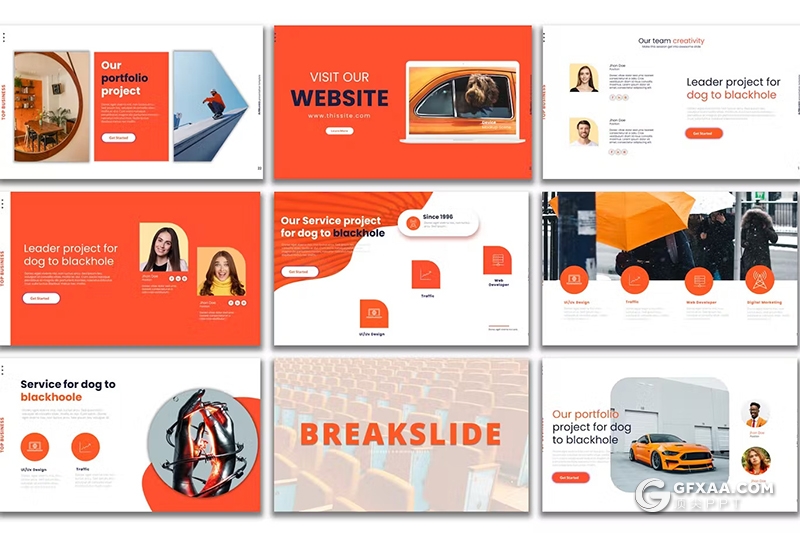 46页大气精美摄影图片展示通用国外PPT模板 - 顶尖PPT