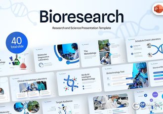 40页医学科学实验医学研究生物化学研究科学项目分析PPT模板 - 顶尖PPT