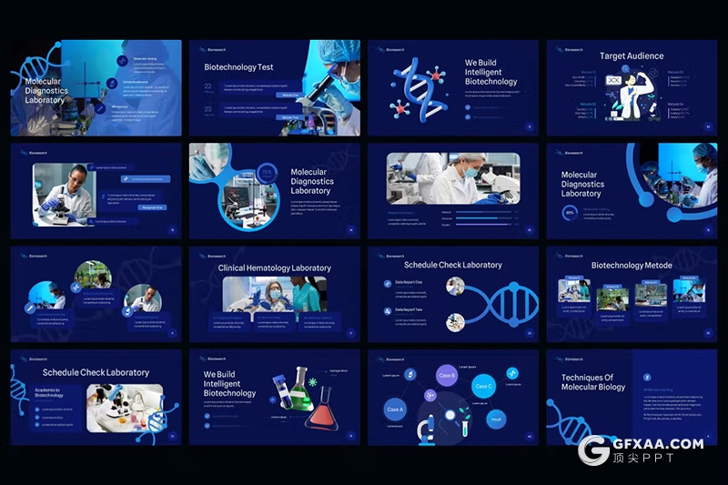 40页医学科学实验医学研究生物化学研究科学项目分析PPT模板 - 顶尖PPT