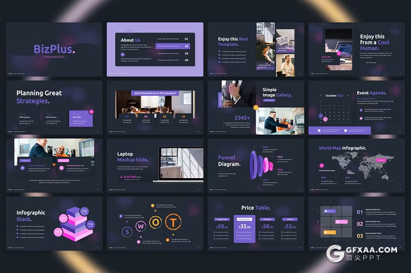 51页创意商业计划团队介绍商务合作通用国外PPT模板 - 顶尖PPT