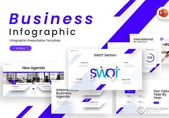 45页大气时尚商业计划业务合作图形图表通用国外PPT模板 - 顶尖PPT