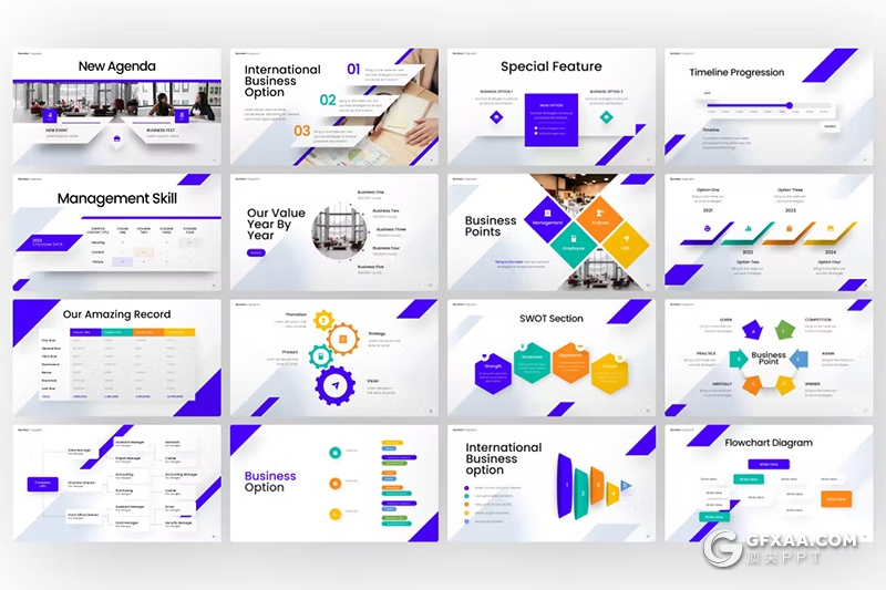 45页大气时尚商业计划业务合作图形图表通用国外PPT模板 - 顶尖PPT