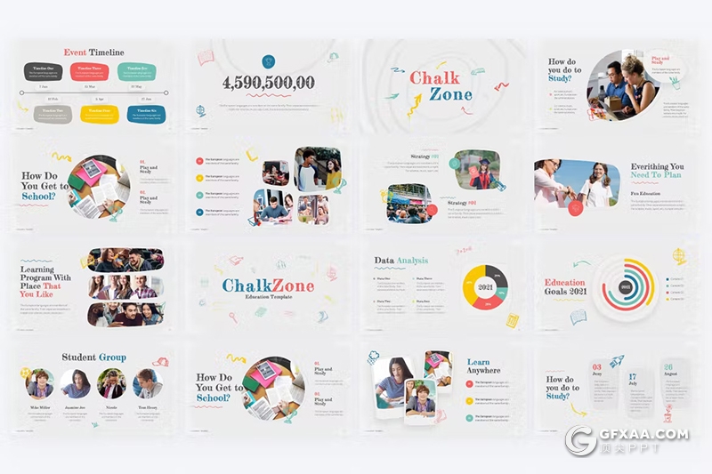 86页粉笔区涂鸦教育培训主题PPT模板 - 顶尖PPT