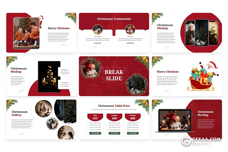 30页卡通精美圣诞节主题国外PPT模板 - 顶尖PPT