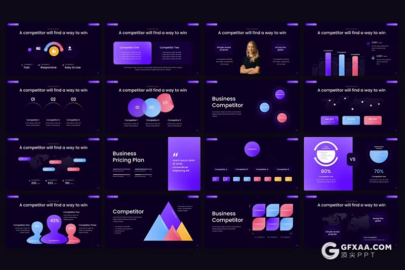 35页大气精美业务合作商务数据展示商业计划商务通用国外PPT模板 - 顶尖PPT