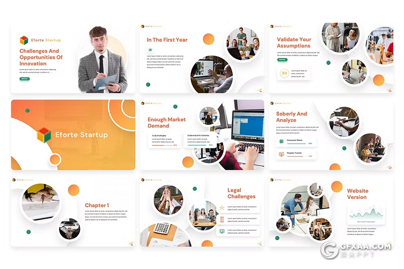 61页简约大气团队介绍业务合作多用途国外PPT模板 - 顶尖PPT