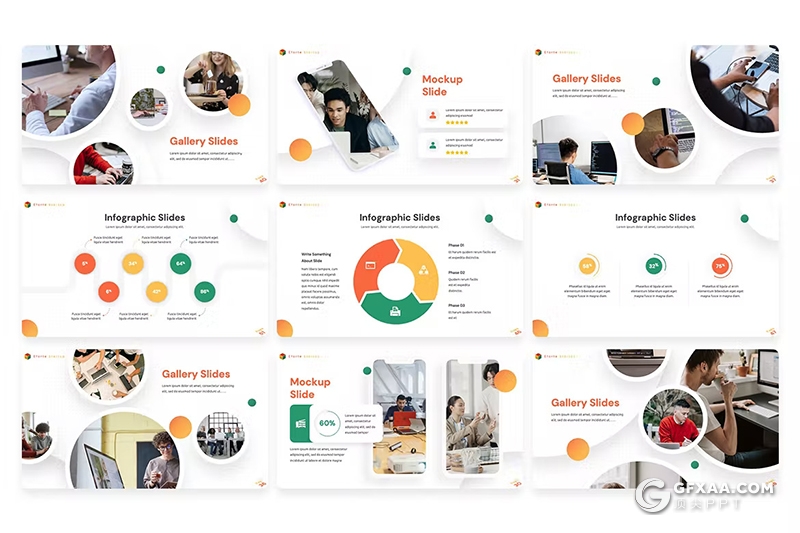 61页简约大气团队介绍业务合作多用途国外PPT模板 - 顶尖PPT