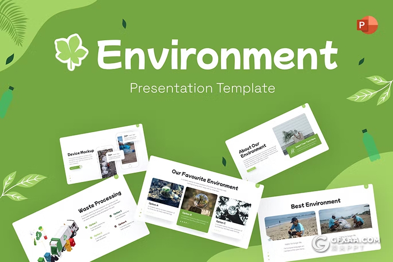 80页环境保护节能环保绿色环境展示宣传数据分析国外PPT模板 - 顶尖PPT