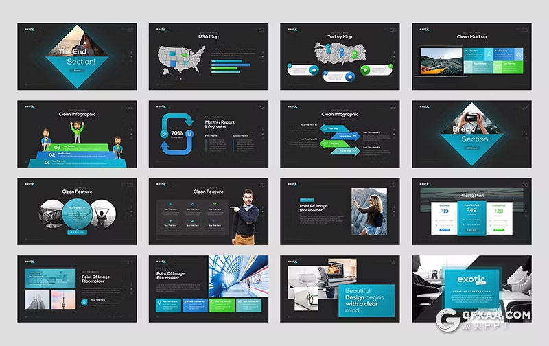 80页业务合作团队介绍商业计划年计划总结通用国外PPT模板11种配色 - 顶尖PPT