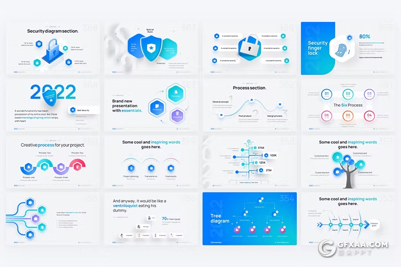 20页鱼骨、树、流程图、安全主题图形图表keynote模板 - 顶尖PPT