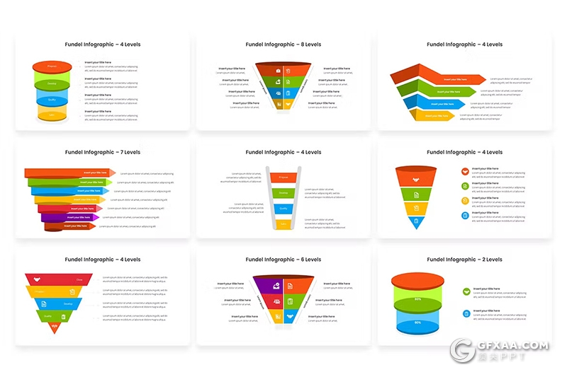 30页多色彩微立体信息图形图表PPT模板 - 顶尖PPT