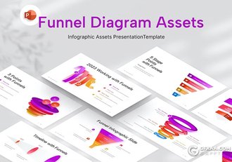 35页多色彩微立体漏斗信息图形图表PPT模板 - 顶尖PPT