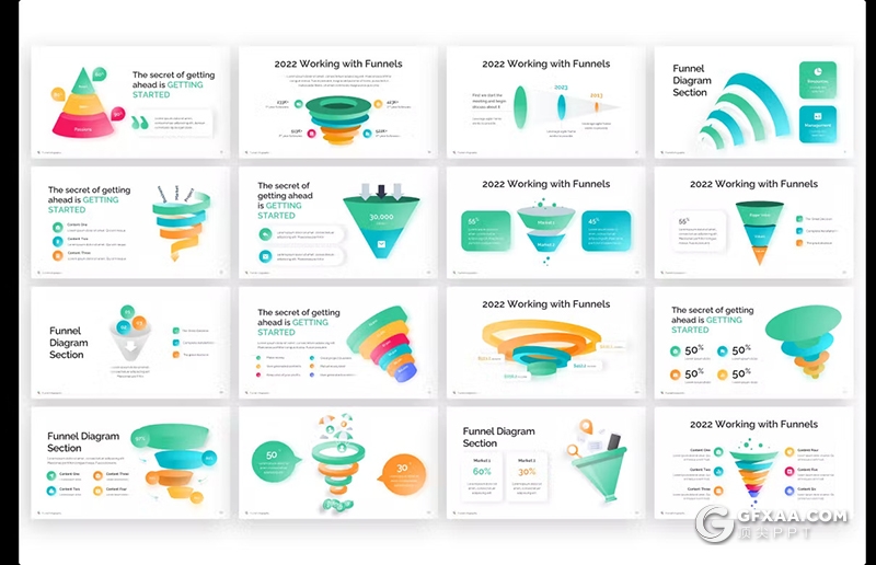 35页漏斗信息图形图表PPT模板 - 顶尖PPT