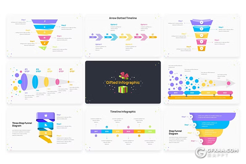 38页多色彩箭头漏斗图形图表PPT模板 - 顶尖PPT