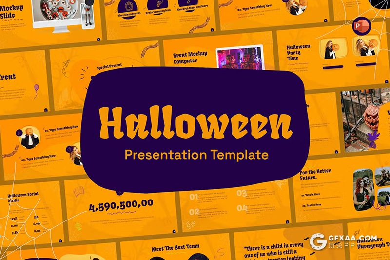 81页创意万圣节南瓜派对活动策划国外PPT模板 - 顶尖PPT