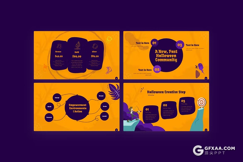 81页创意万圣节南瓜派对活动策划国外PPT模板 - 顶尖PPT