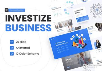 70页商业计划业务合作企业投资多用途业务国外PPT模板11种配色 - 顶尖PPT