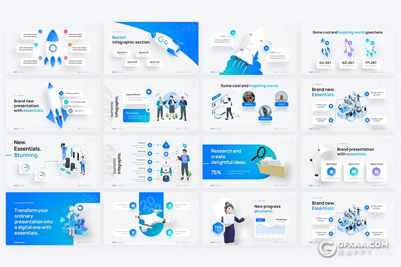 15页卡通商务人物业务展示年终工作汇报国外keynote模板 - 顶尖PPT