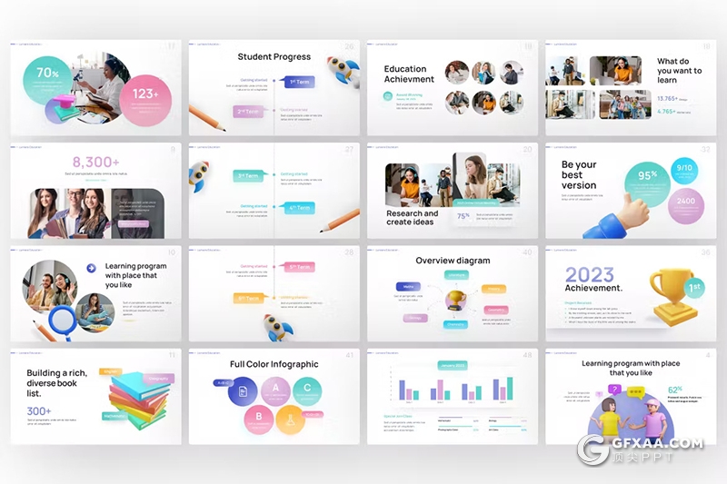 50页卢米埃学术教育主题演讲国外Keynote模板 - 顶尖PPT