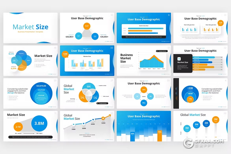 40页市场规模调查调研数据分析总结图形图表PPT模板 - 顶尖PPT