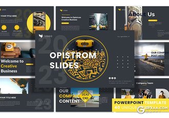 40页摄影图片展示城市数据分析城市景观介绍通用国外PPT模板 - 顶尖PPT