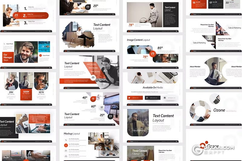 60页简约大气商务数据研究团队介绍商务通用国外PPT模板11种配色 - 顶尖PPT