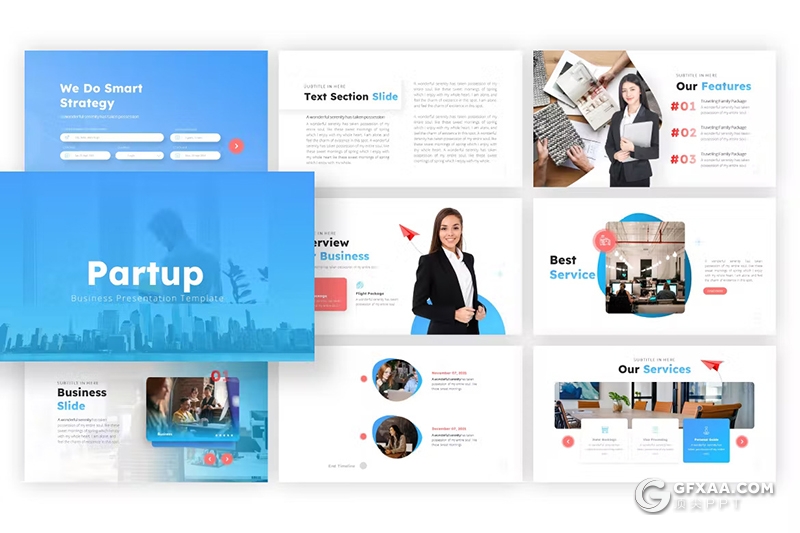 蓝色简约大气商业计划团队技术业务合作商务通用国外Keynote模板 - 顶尖PPT