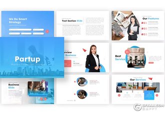 蓝色简约大气商业计划团队技术业务合作商务通用国外Keynote模板 - 顶尖PPT