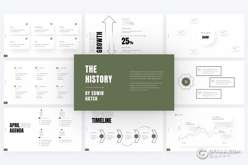 80页极简宠物摄影介绍展示PPT模板 - 顶尖PPT