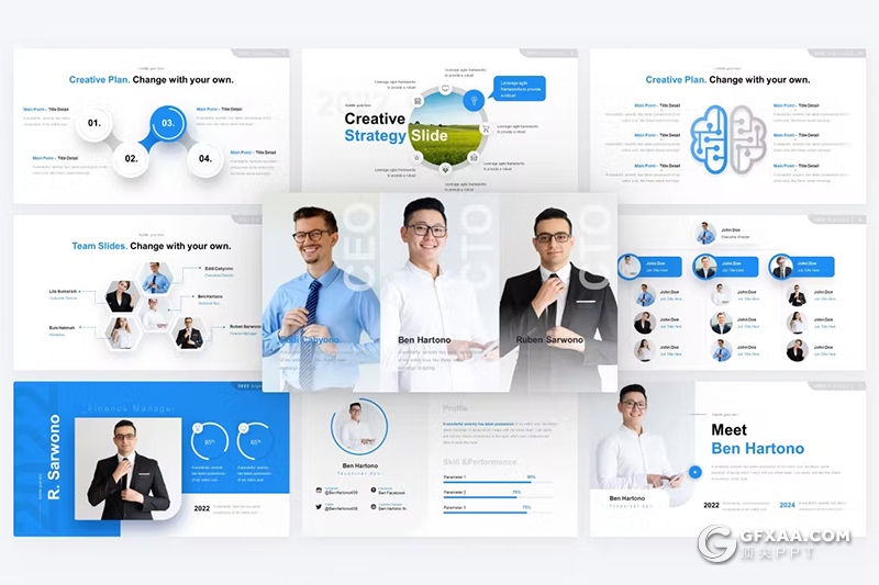 15页团队简介商业战略合作商务通用国外PPT模板 - 顶尖PPT