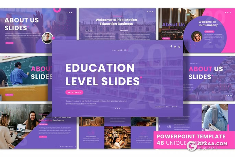 48页高端大气大学教育培训宣传国外PPT模板 - 顶尖PPT