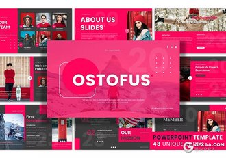 48页时尚摄影图片展示团队介绍通用国外PPT模板 - 顶尖PPT