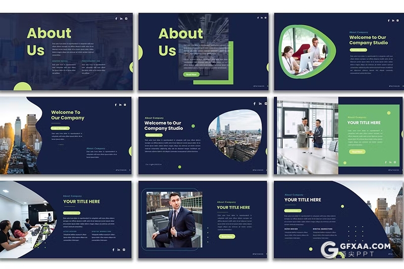 44页企业简介团队介绍商业计划合作商务通用国外PPT模板 - 顶尖PPT