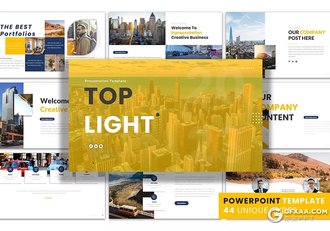 44页城市景观介绍数据展示分析PPT模板 - 顶尖PPT