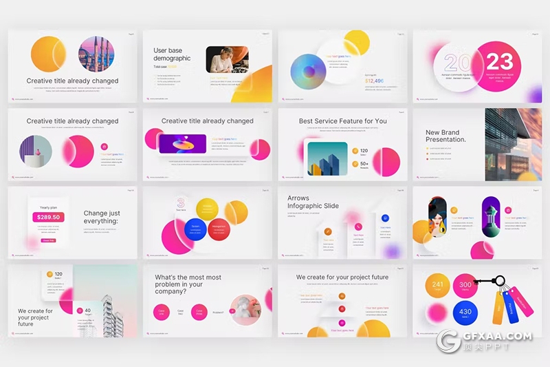 40页创意时尚企业简介业务合作商业计划通用国外PPT模板 - 顶尖PPT