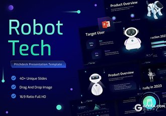 40页高端大气科技风人工智能机器人宣传介绍PPT模板 - 顶尖PPT