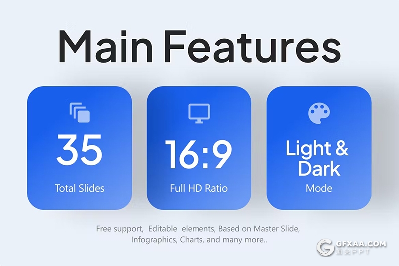 35页多色彩简单创意拼图信息图形图表PPT模板 - 顶尖PPT