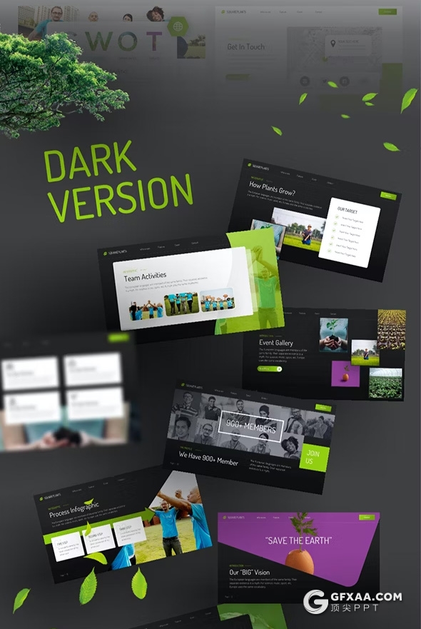 68页植物保护绿化森林种植环保主题PPT模板 - 顶尖PPT