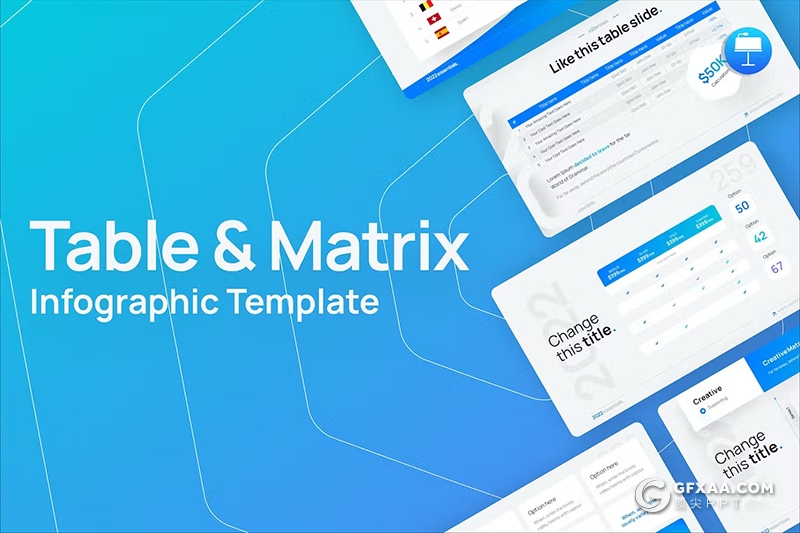 创意蓝色微立体风格PPT图形图表模板 - 顶尖PPT