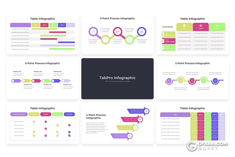 58页彩色创意PPT图形图表要点图形PPT模板 - 顶尖PPT