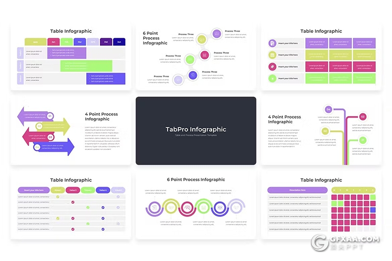 58页彩色创意PPT图形图表要点图形PPT模板 - 顶尖PPT